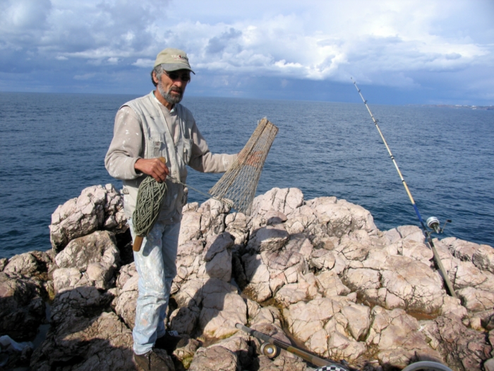 "Подсак" для рыбалки со скалистых берегов Атлантики...