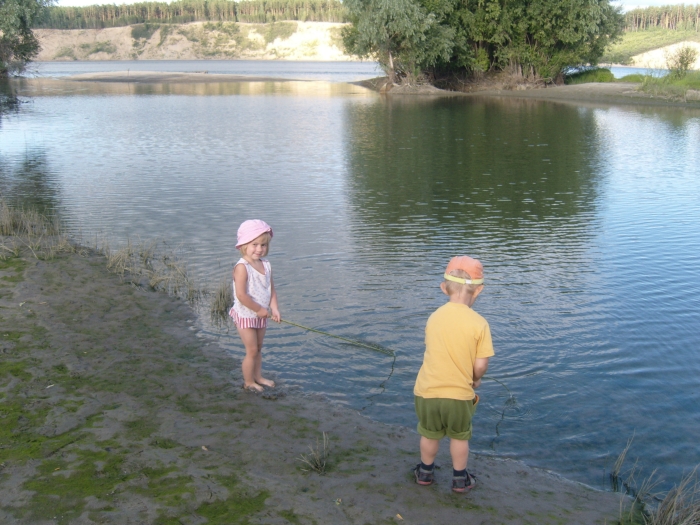 С детьми на рыбалке