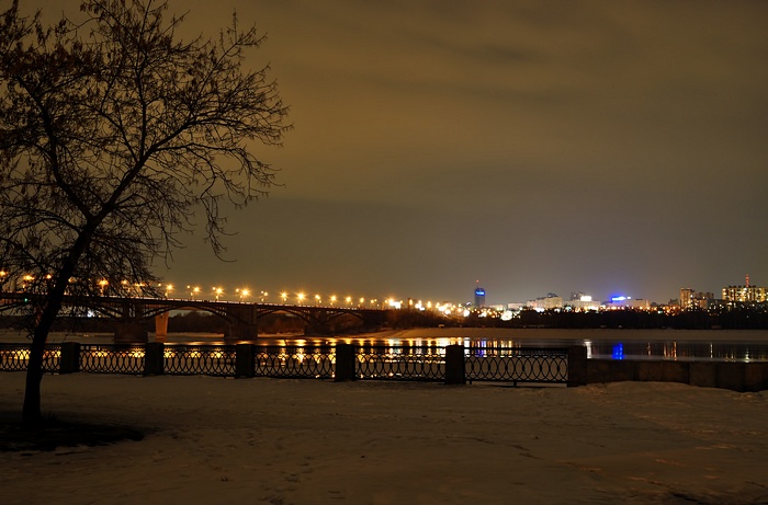 Ночной Новосибирск.
