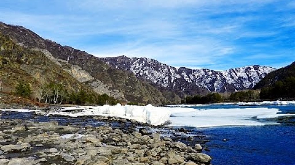 Река Катунь весной в Горном Алтае 2017 в 4К.