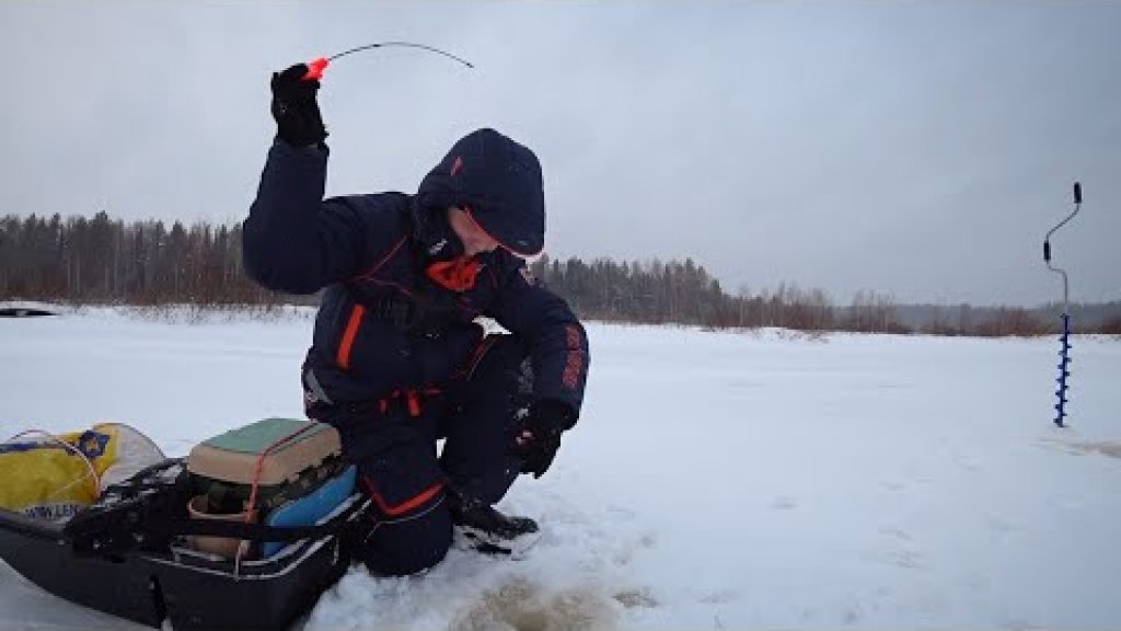 Рыбалка на блесну/новая коряга с окунями/ловля на реке зимой!