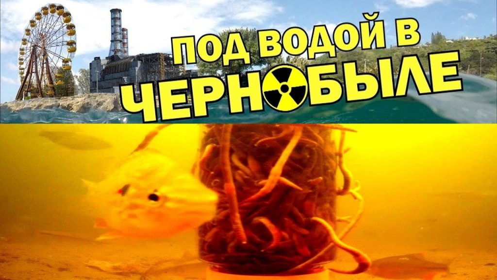 Запретная зона чернобыль подводная съёмка  реакция рыбы Мутированные черви XXX !