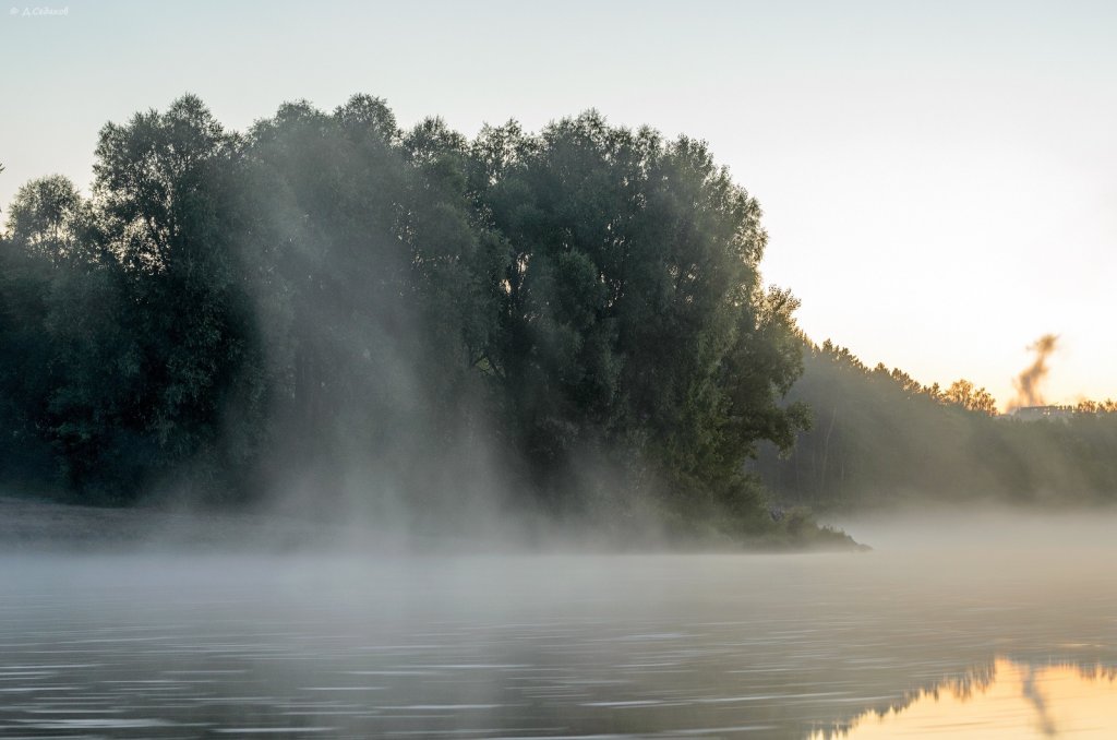 Утренний туман на реке Иня.