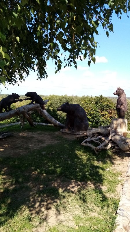 Медведи Вырезанные из дерева.
