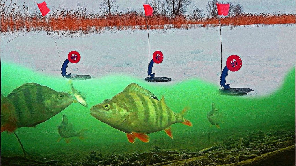 ОГРОМНЫЕ ОКУНИ СЪЕЛИ ВСЕГО ЖИВЦА! Рыбалка на жерлицы с подводными камерами!