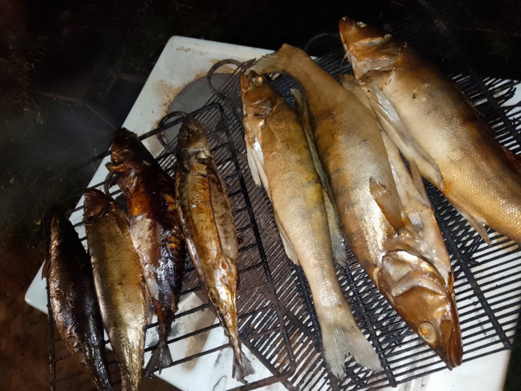 Коптим рыбу.