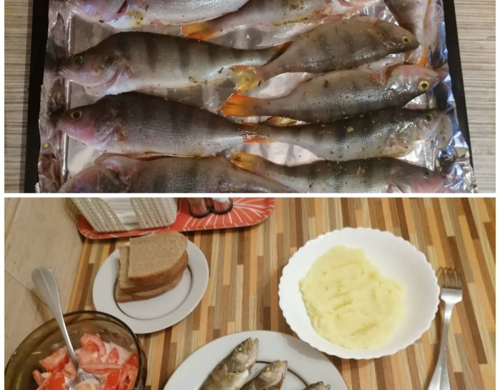 Окунь в духовке.