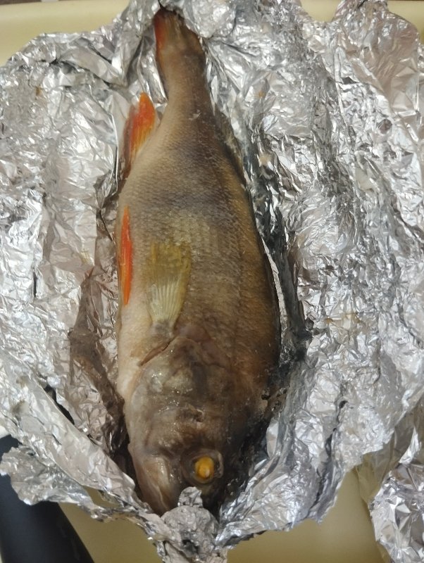 Окунь в фольге с лимоном!..