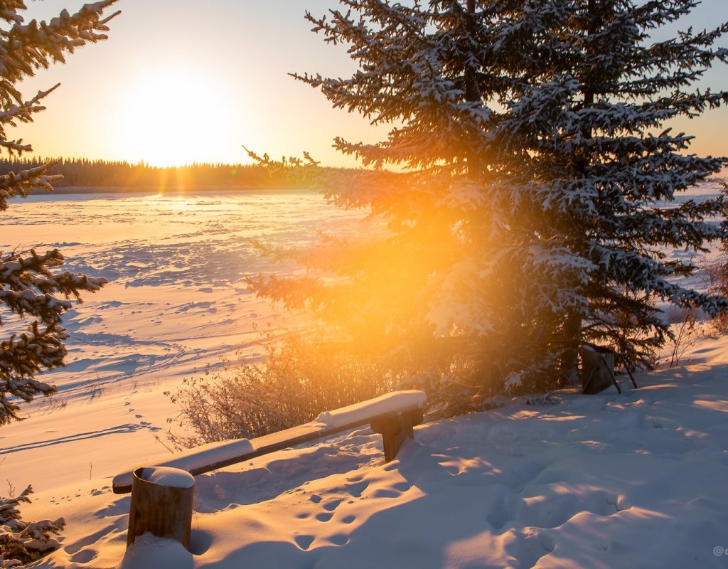 Яркое солнце морозного времени.