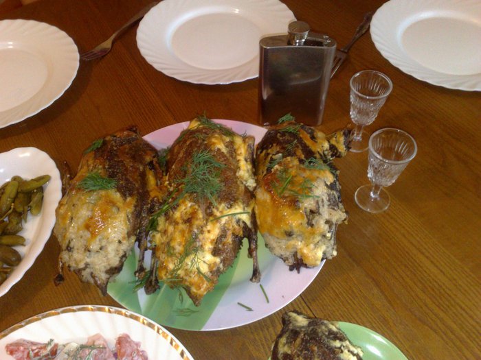 Уточки с рисом и потрошками и гречкой с грибами