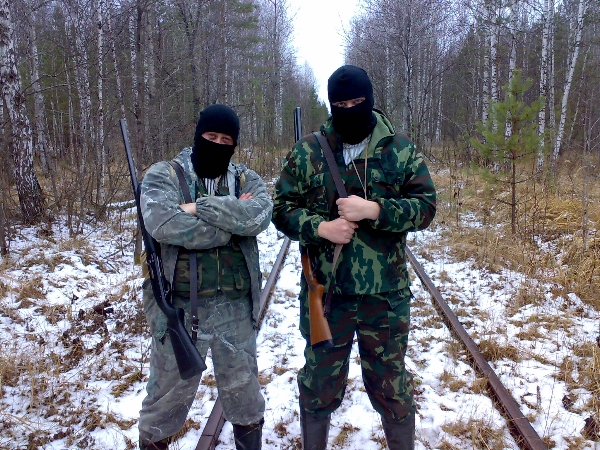на охоте