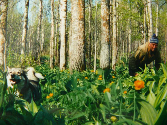 Отец с Квинтой .За колбой.