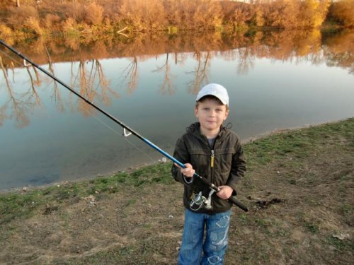 сын Антоха со мной на рыбалке