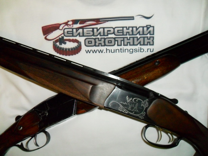 старый ТОЗ-34Р и новый МР-27М на фоне любимой футболки...