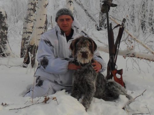 Я сосваим любимцем и помошником дратхаар Джери-Ли 
