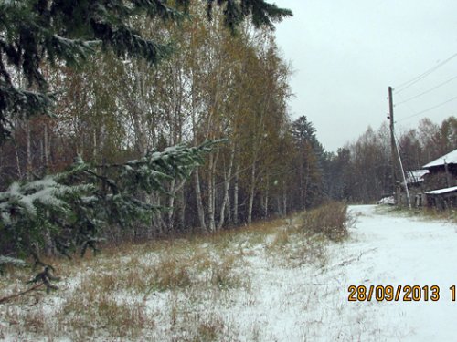 Первый снег в 130 км севернее Красноярска