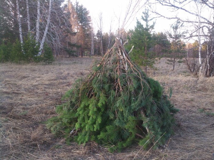 Первый шалаш и неудачное открытие в нем.