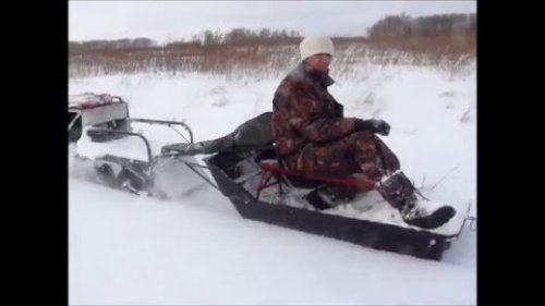 Мотобуксировщик "ОМИЧ" зимняя охота 2015