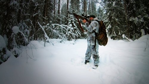 Очередной поход в лес в январе / тестирую новую камеру / карабин СКС / МаслаковTV