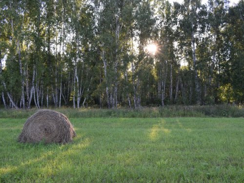 Закат на сенокосе.