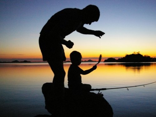 С папой на рыбалку
