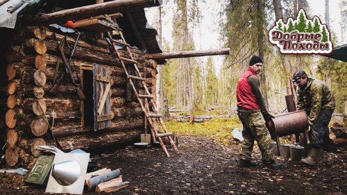 Лесная изба. Серия 4. Ставим печь и трубу. Добрые походы
