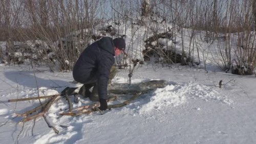 Провалился под лед в мороз!!! Ставлю и проверяю капканы на бобра. Поймал крупного.