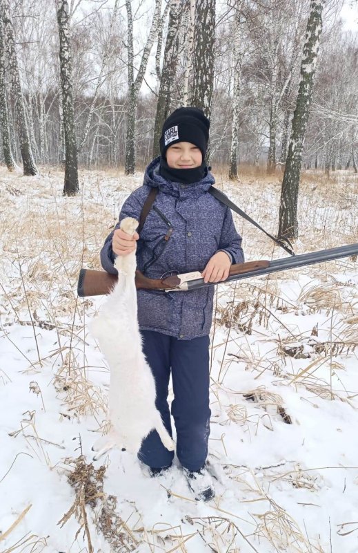 Первый заяц с сыном!